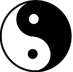 Symbole du Taiji : � l'int�rieur du yin subsiste toujours le yang et inversement.